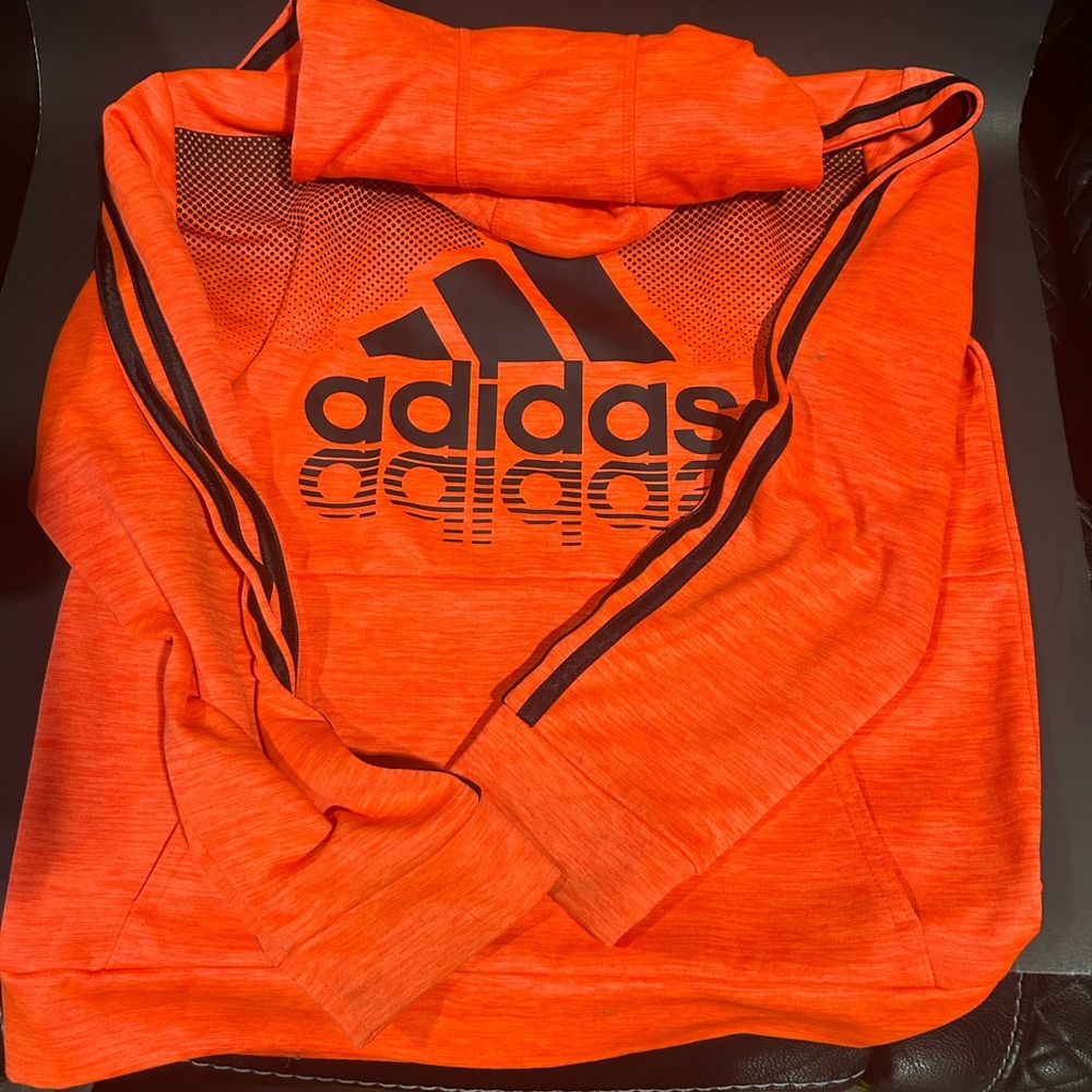 Adidas Vibrant Orange Sweatshirt with Black Accents